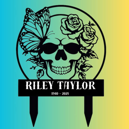 7101. Skull, Butterfly & Roses