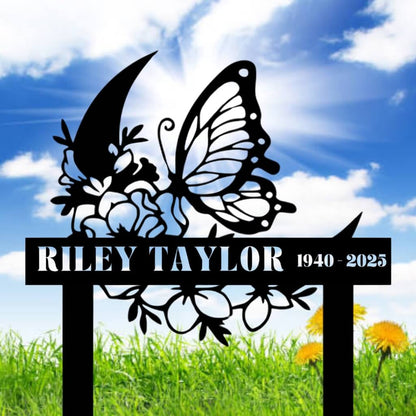 5251. Butterfly, Flowers & Moon