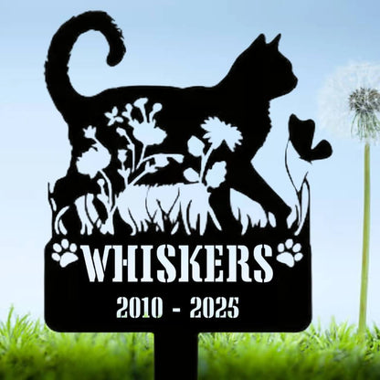5407 Cat with flower in belly - Memorial Metal Signs