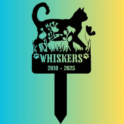 5407 Cat with flower in belly - Memorial Metal Signs