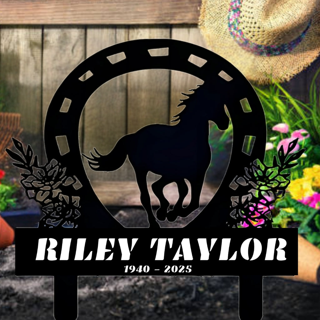 5122. Horse, Flowers, Horseshoe